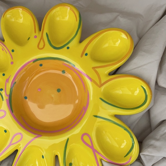 Department56 Flower DeviledEgg CeramicServing Tray - Picture 5 of 8